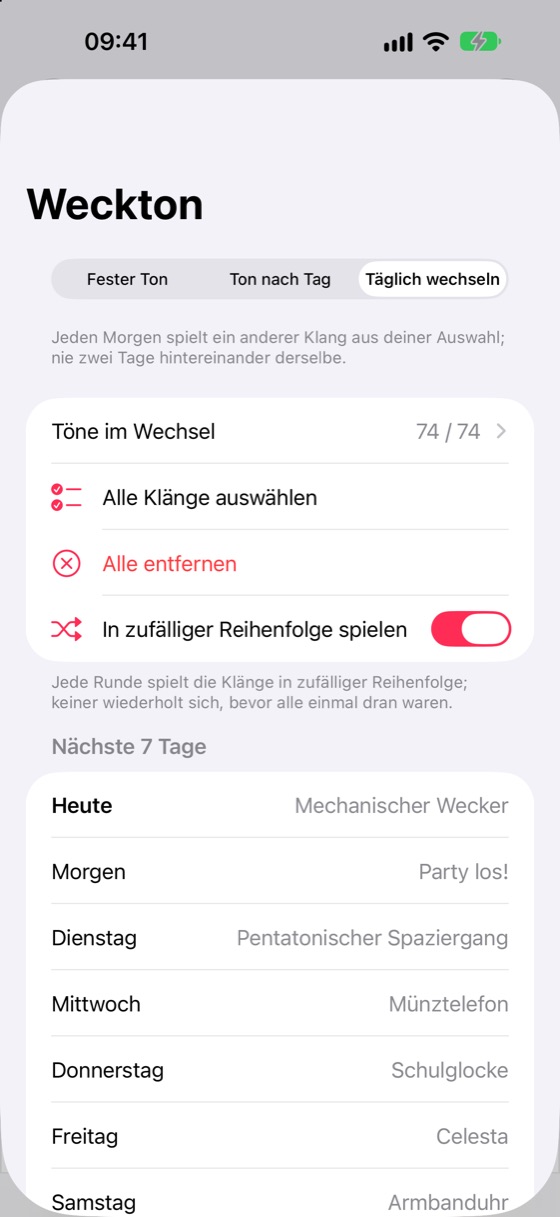 Jeden Tag ein neuer Ton