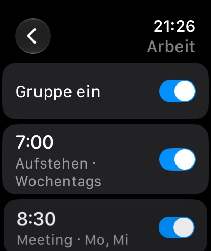 Gruppe auf der Apple Watch verwalten