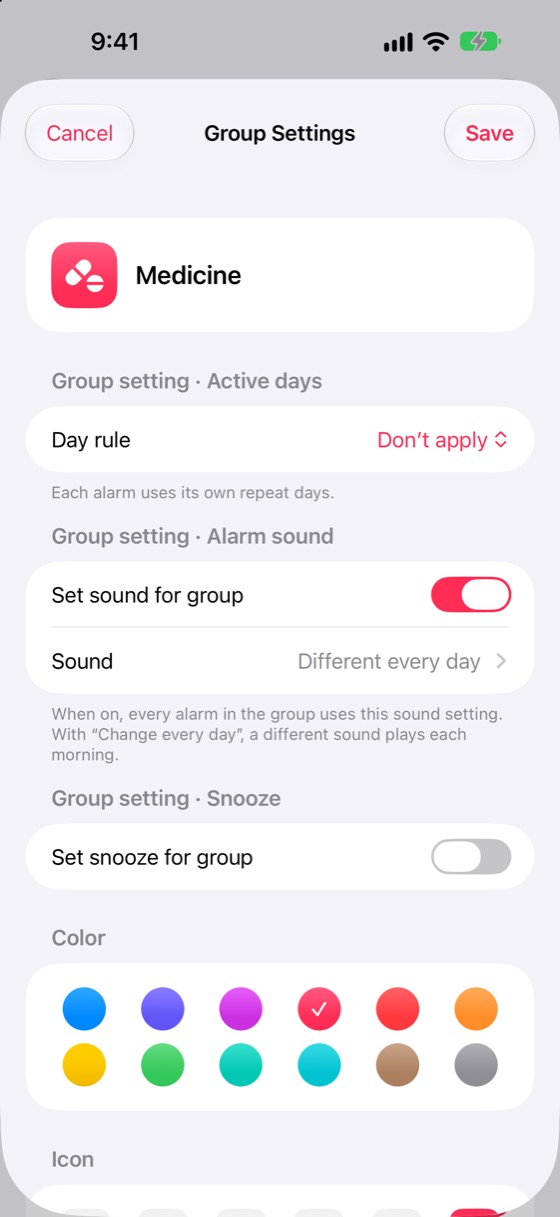 Group settings