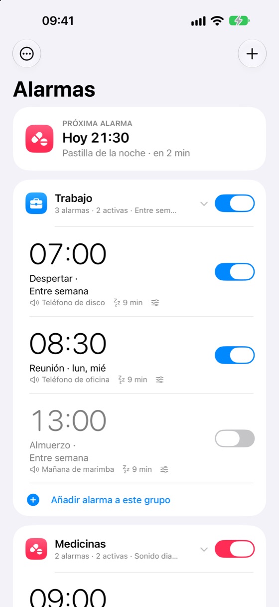 Grupos de alarmas