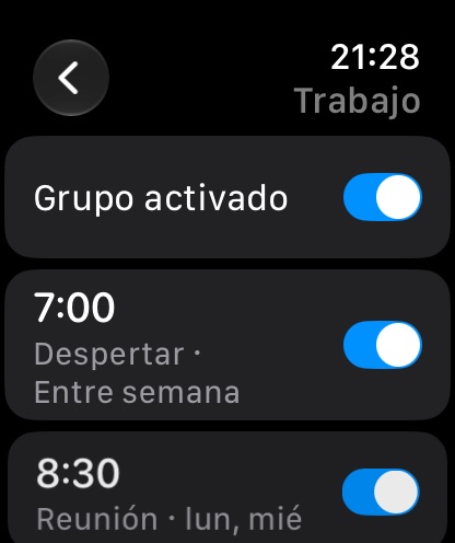 Gestiona un grupo en el Apple Watch