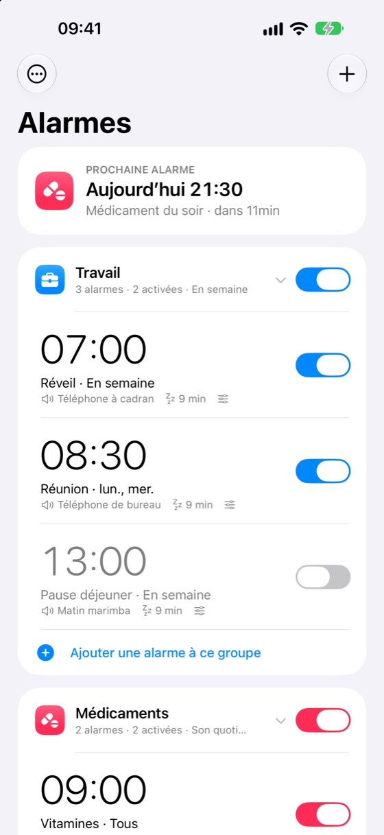 Groupes d’alarmes