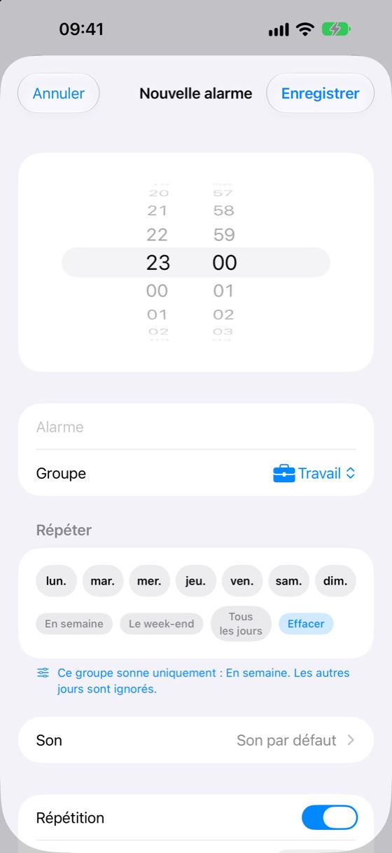 Nouvelle alarme