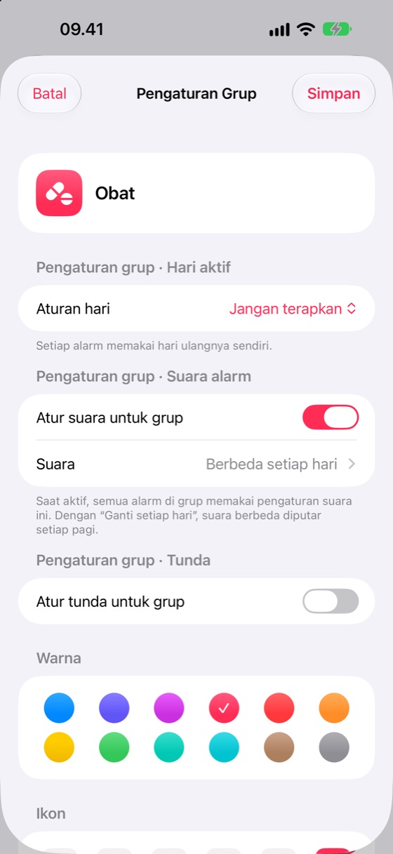 Pengaturan grup
