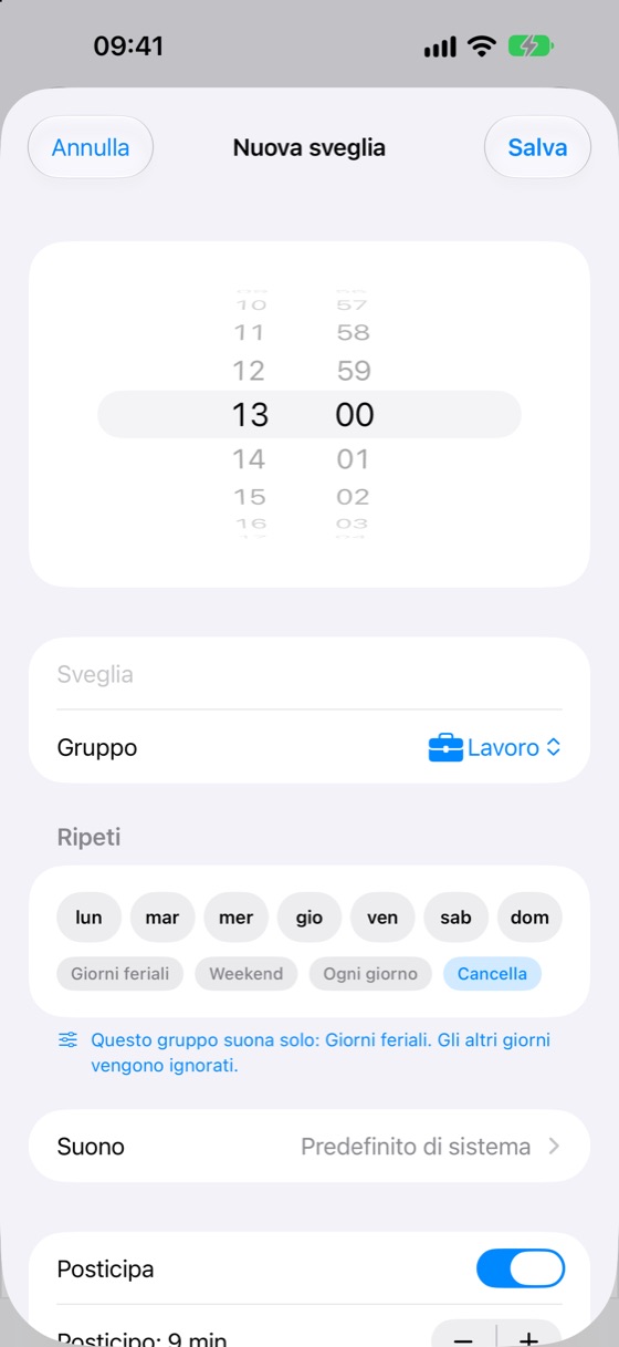 Nuova sveglia