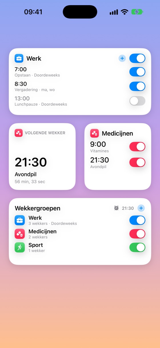 Widgets op het beginscherm