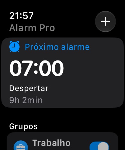 Próximo alarme no Apple Watch