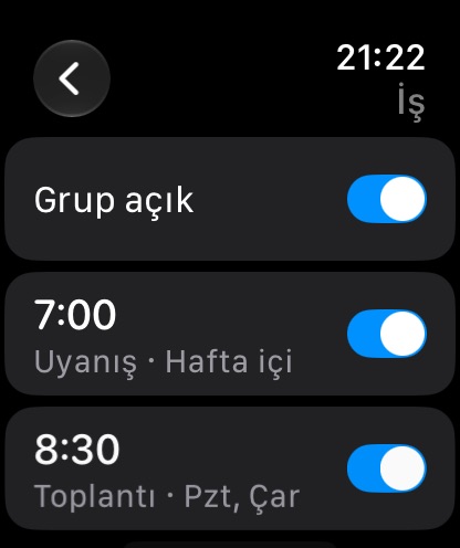 Apple Watch'ta grup yönetimi