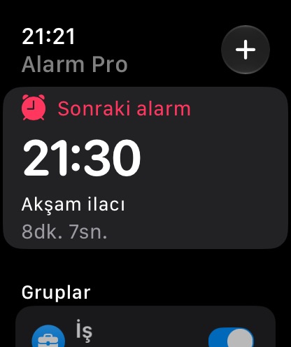 Apple Watch'ta sıradaki alarm