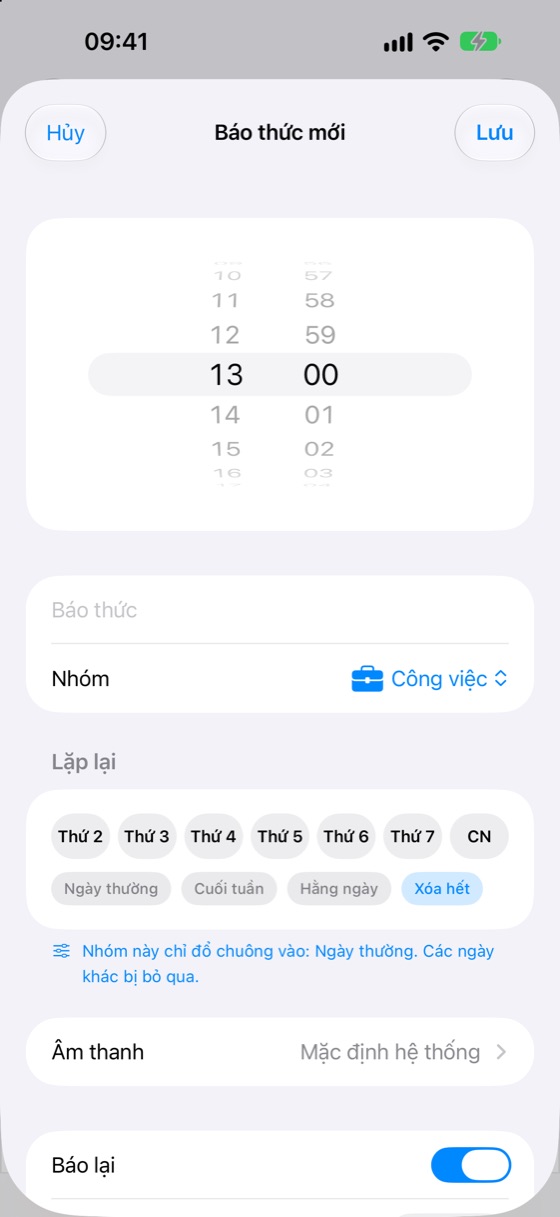 Báo thức mới